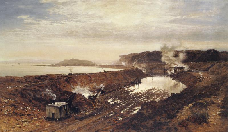 Benjamin Williams Leader The Excavation of the Manchester Ship Canal oil painting image
